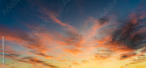 dramatic sky with clouds