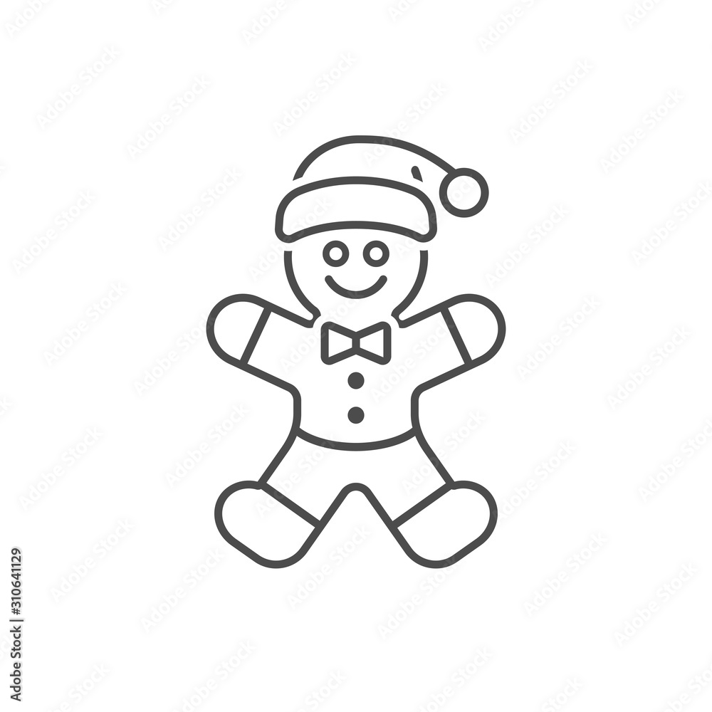 Gingerbread Man Vector Illustration Icon 
