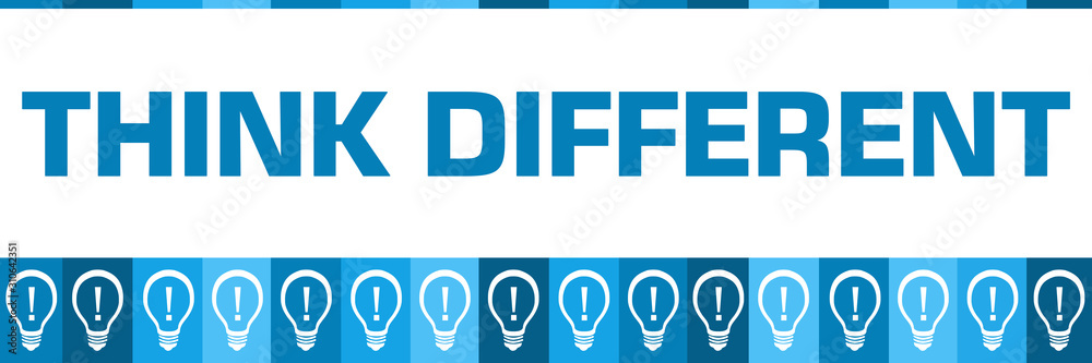 Think Different Blue Boxes Bulbs Horizontal Think Different Blue Boxes Bulbs Horizontal
