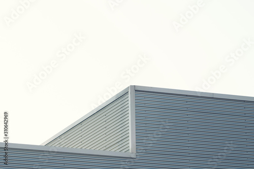 Abtract architecture. Close up of a warehouse facade.