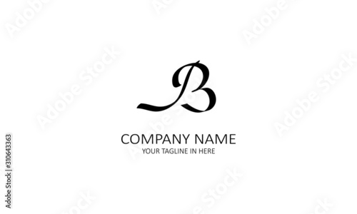 The concept of the logo with the initials letter B is a simple classical model handwritten script, very suitable for a symbol or company logo in an art or photography midwife