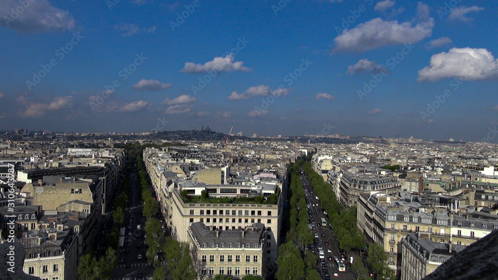 Cityscape of Paris, aerial view