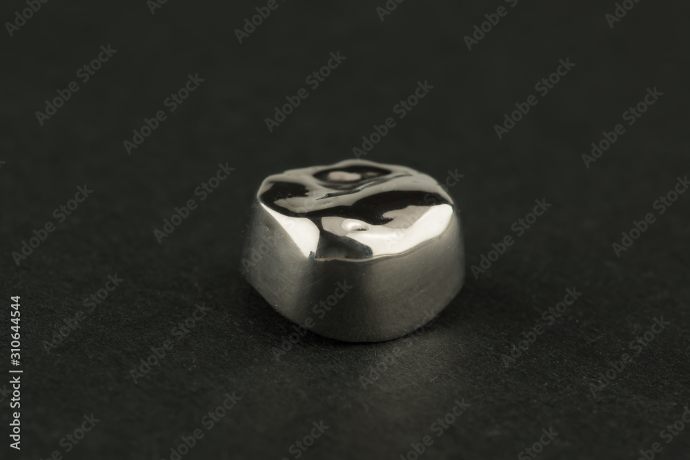 Dental metal tooth crowns isolated Dental metal tooth crowns isolated