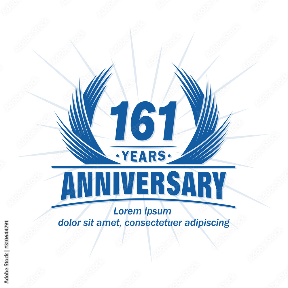 161 years logo design template. 161st anniversary vector and illustration. 161 years logo design template. 161st anniversary vector and illustration.
