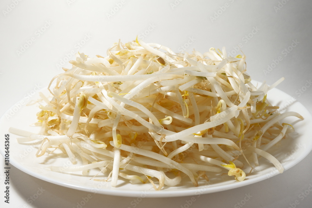 皿に盛られたもやし