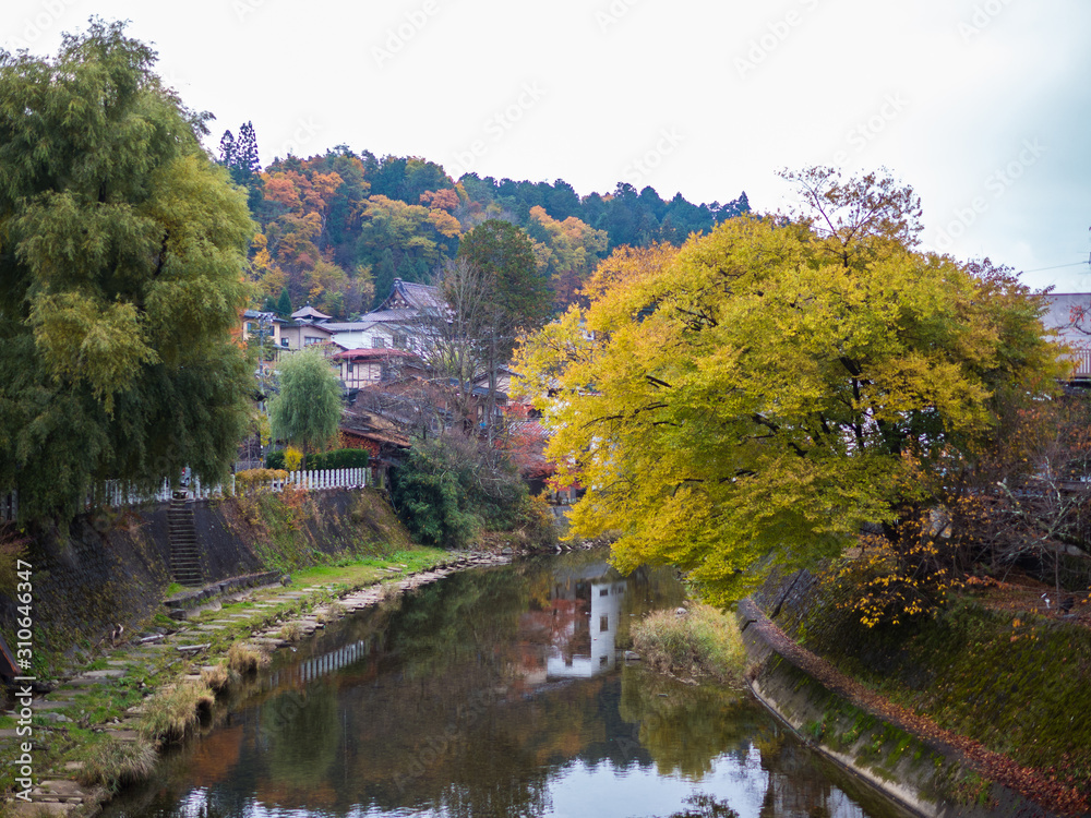 Beautiful Autumn View River Japan Travel