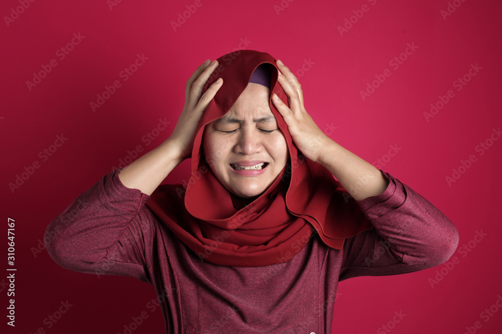 Stressed Muslim Lady Having Headache Stressed Muslim Lady Having Headache