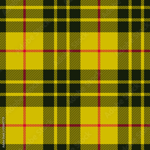 Tartan plaid yellow and black seamless checkered vector pattern.