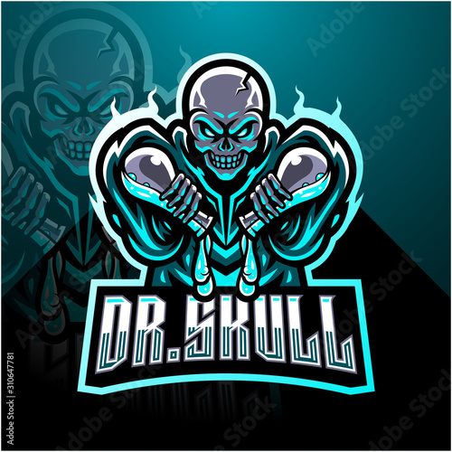 Doctor skull esport mascot logo 