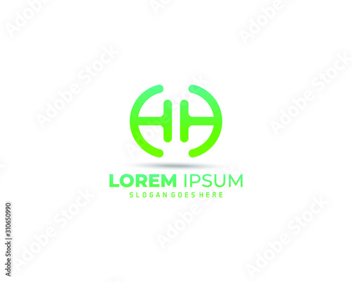 Free Download circle HH Logo. Letter Design Vector with green color - GFXLoad