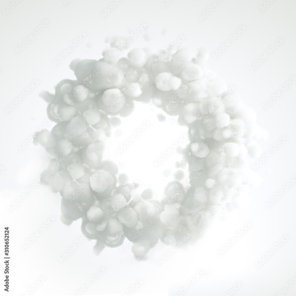Obraz premium Cloud isolated, steam, smoke. 3d illustration, 3d rendering.