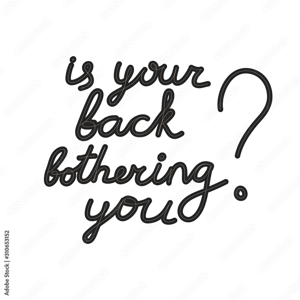 Incorrect posture concept. Is your back bothering you? simple text for using in card, banner, brochure. Vector illustration Incorrect posture concept. Is your back bothering you? simple text for using in card, banner, brochure. Vector illustration