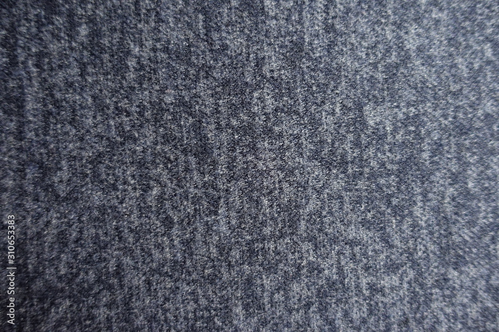 View of heather blue woolen fabric from above View of heather blue woolen fabric from above