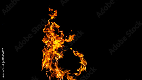 Fire flames on black background. fire on black background isolated. fire patterns