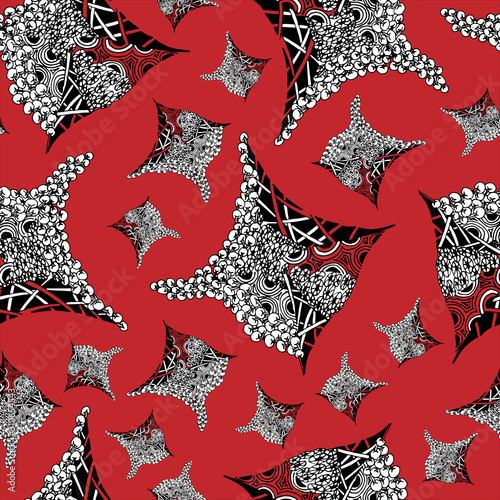 Abstract zenart seamless pattern illustration on the color background.