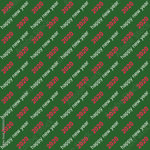 Seamless background 2020 happy new year text on a diagonal,vector seamless holiday pattern 2020 new year for replacement chrome key printing on gift packaging gifts