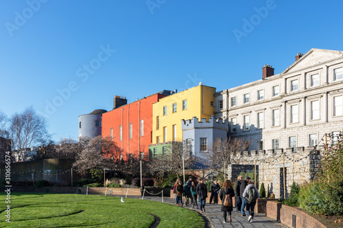 Photography Colorful Dublin Castle in Ireland.