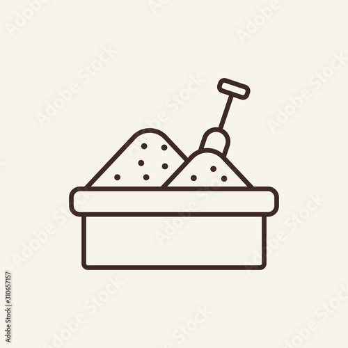 Sandbox icon template. Preschool education concept. Flat vector