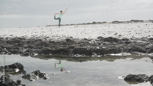 Woman doing yoga.