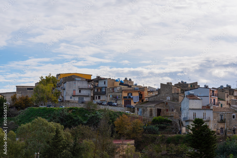 Obraz premium Cityscape of Mazzarino, Caltanissetta, Sicily, Italy, Europe