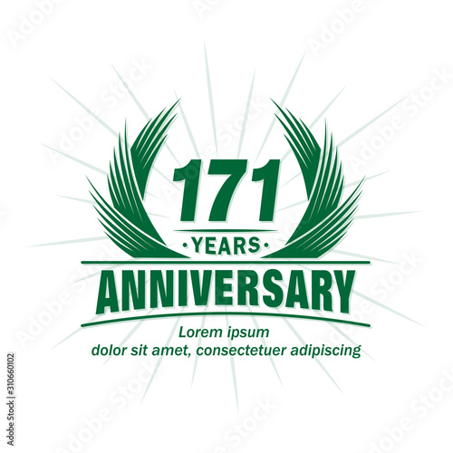 171 years logo design template. 171st anniversary vector and illustration.