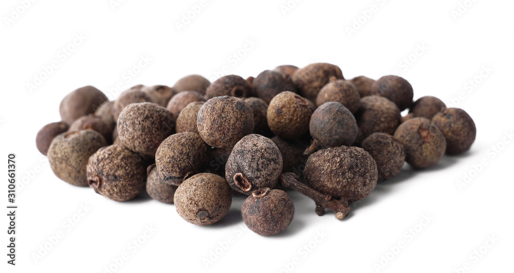 Heap of black pepper grains isolated on white Heap of black pepper grains isolated on white