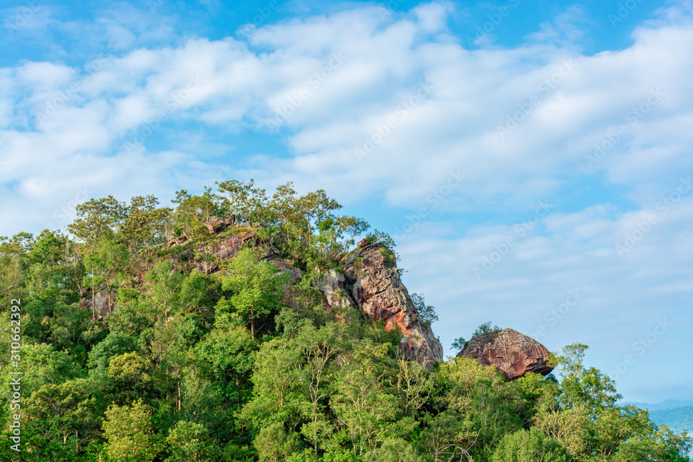 Scenic View Of Mountains Against Sky. Phu Pha Nong, Loei, Thailand