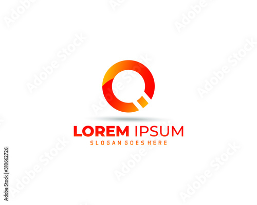 Q letter logo. Beautiful voluminous letter Q as ribbon on a white background.
