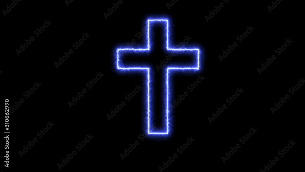 4k Christian Cross Symbol Burning Animation of an ultra hd christian cross with blue flames 4k Christian Cross Symbol Burning Animation of an ultra hd christian cross with blue flames