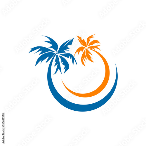 Coconut tree icon logo design vector template