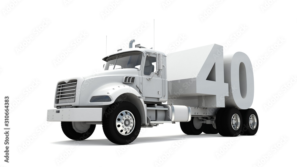 3D illustration of truck with number 40