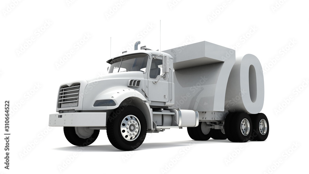 3D illustration of truck with number 70