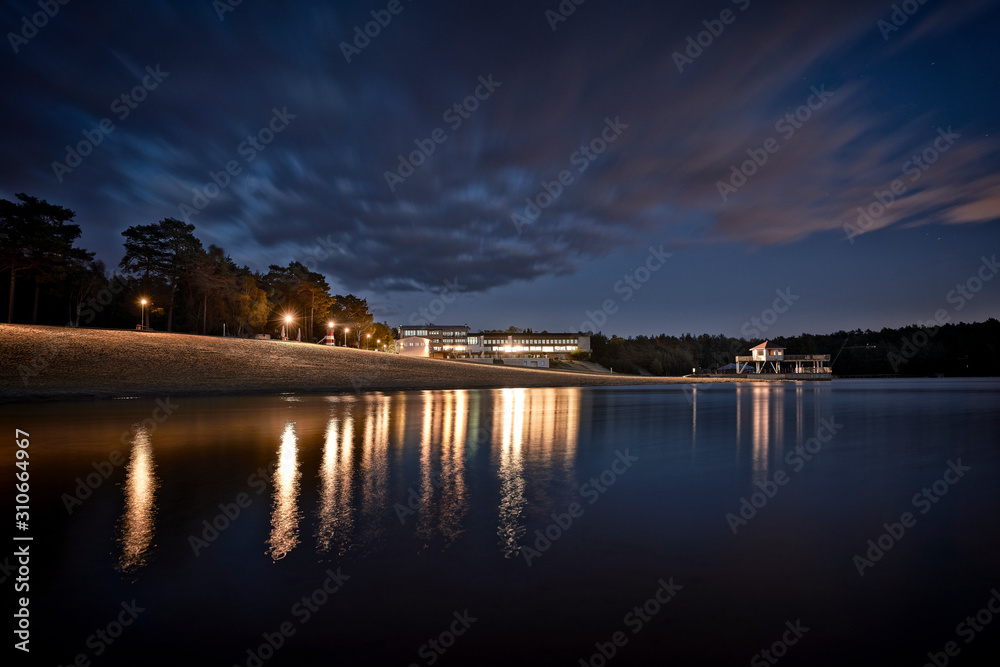 The Bernsteinsee near Stüde in Germany at night The Bernsteinsee near Stüde in Germany at night