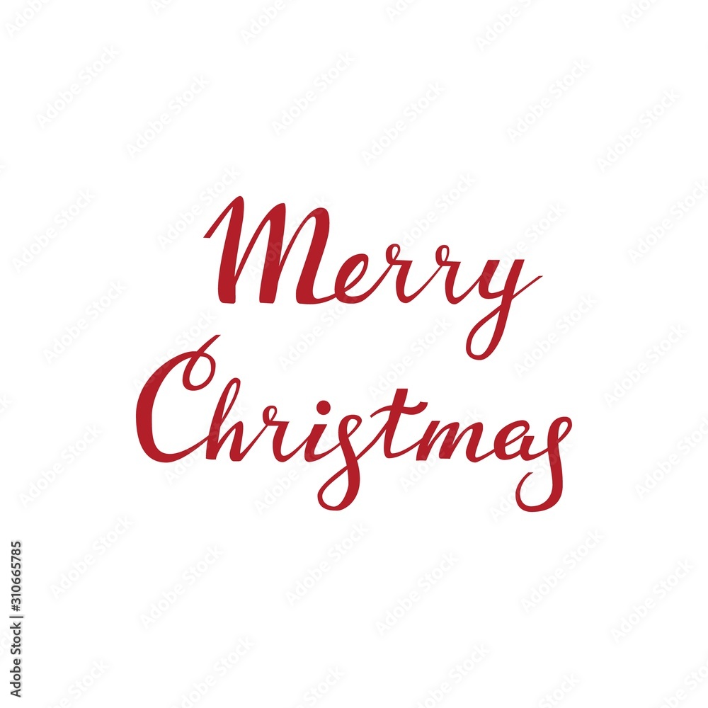 merry christmas red hand lettering