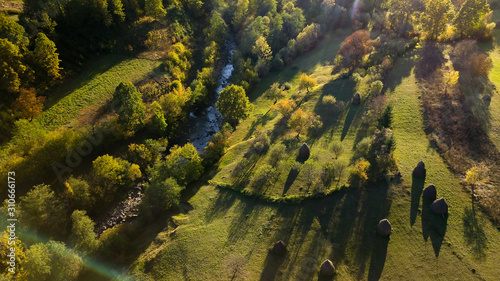 Rural landscape autumn from Maramures (Transylvania, Romania)