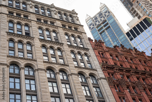 Queen Anne and neo-Grec style ornamental facades and Potter Building in Manhattan's Park Row. Taken in New York City on September the 28th, 2019 © Euqirneto