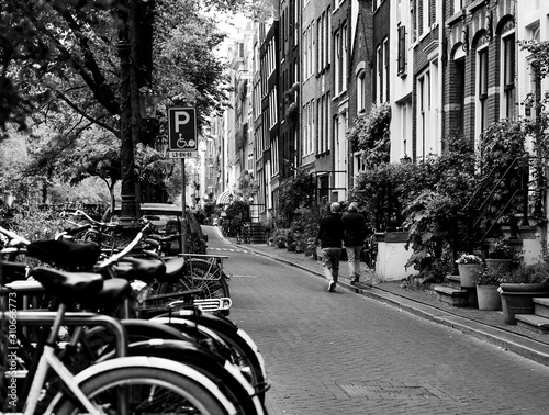 Canvas Print Walking in Amsterdam