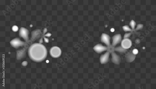 Winter transparent snowflakes design vector overlay template