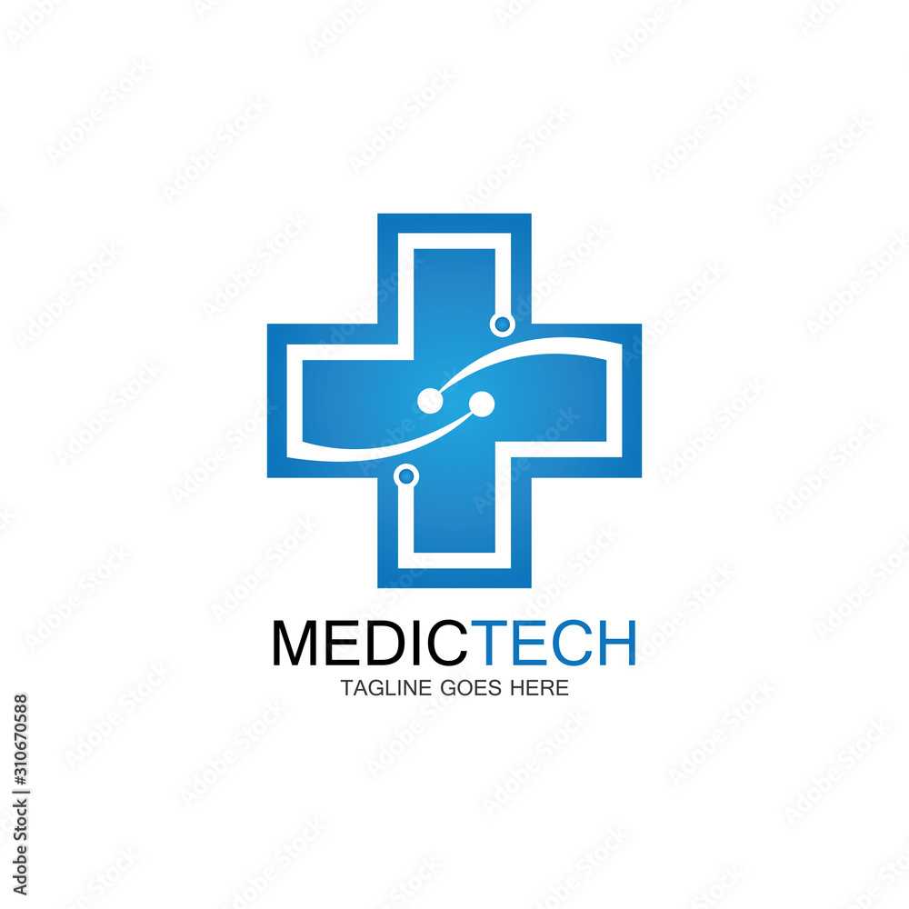 Fototapeta premium Medical technology logo design vector