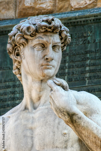 Replica of Statue of David of Michelangelo at Signoria public square (Piazza della Signoria), Florence, Tuscany, Italy