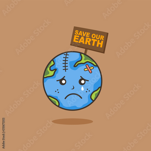 save earth from global warming campaign vector