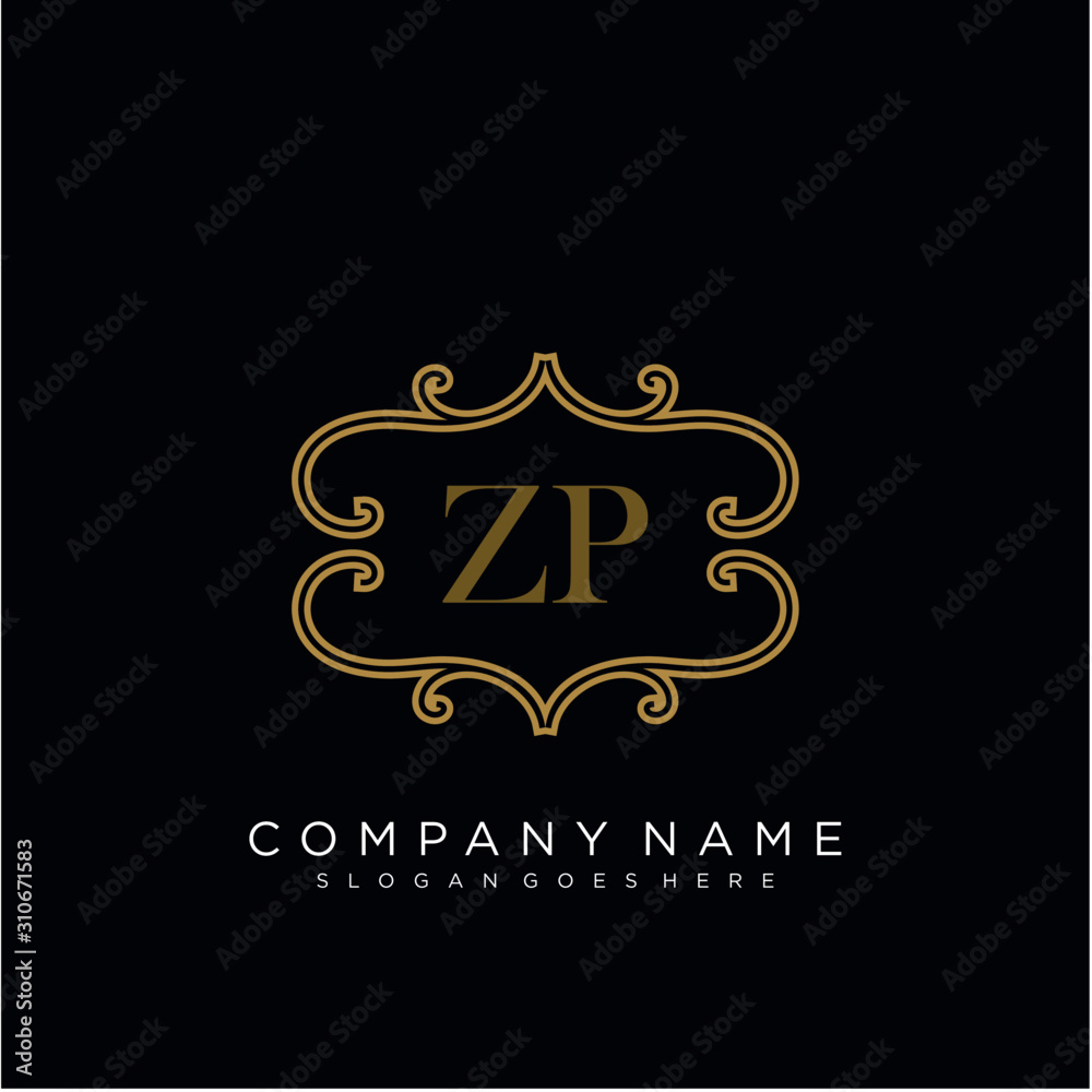 Initial letter ZP logo luxury vector mark, gold color elegant classical Initial letter ZP logo luxury vector mark, gold color elegant classical