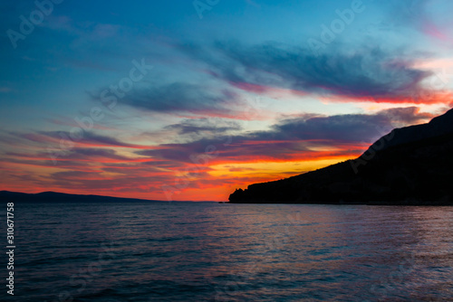 Fototapeta Naklejka Na Ścianę i Meble -  An amazing sunset on the Croatian coast