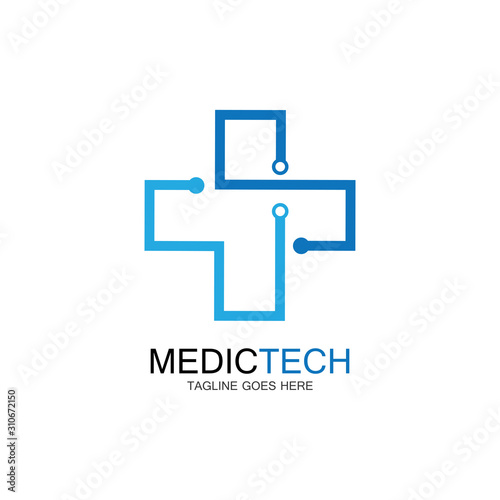 Medical technology logo design vector