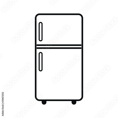 refrigerator in the kitchen
