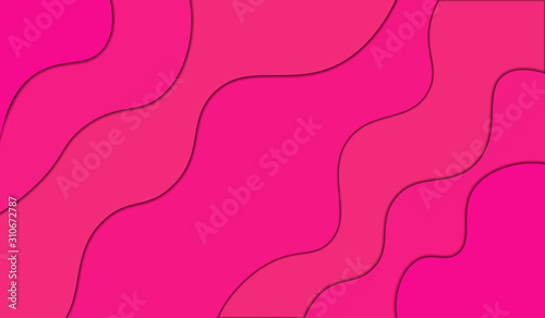 Paper cut background. Realistic abstract paper decoration for surface design with pink cardboard layer