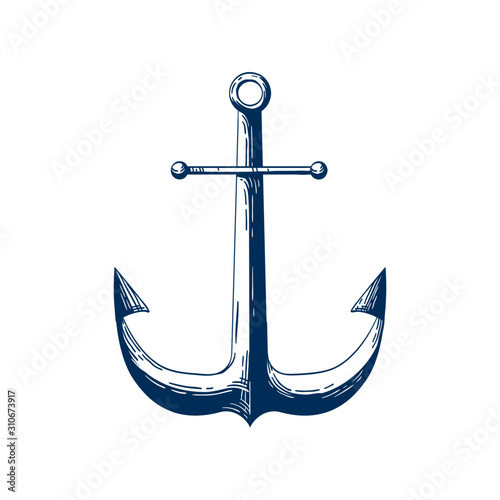 Classic sea anchor vector illustration
