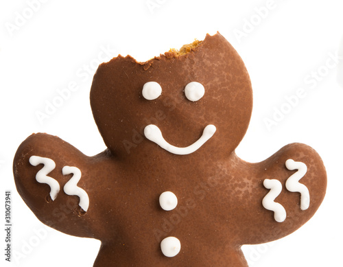 ginger man in chocolate isolated