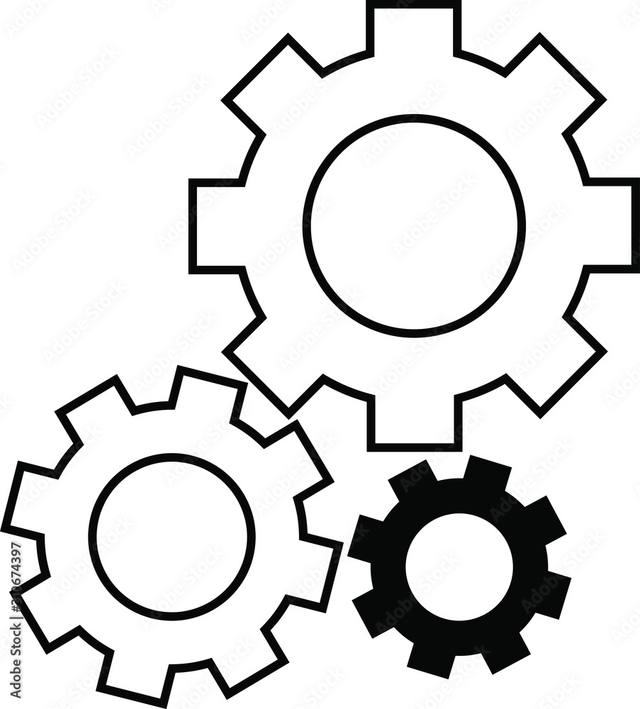 illustration vector icon of setting