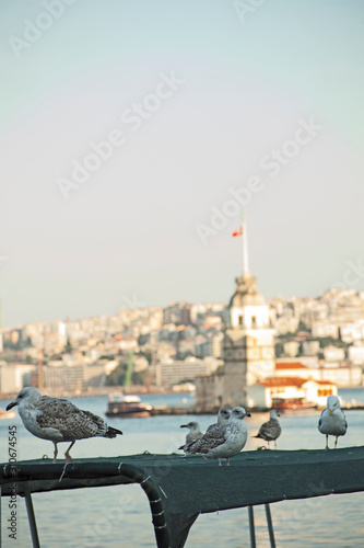 Coastal city. Lighthouse. Istanbul.